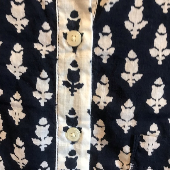 J Crew Navy and White Popover Size XS - Picture 4 of 7